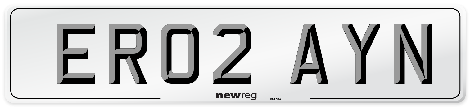 ER02 AYN Number Plate from New Reg